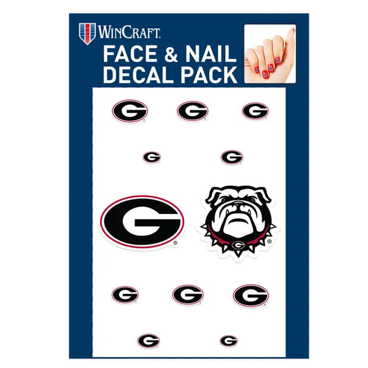 Georgia Bulldogs Face & Nail Decal Pack