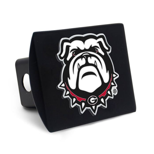 Georgia Bulldogs Hitch Cover- Colored Black Metal Emblem