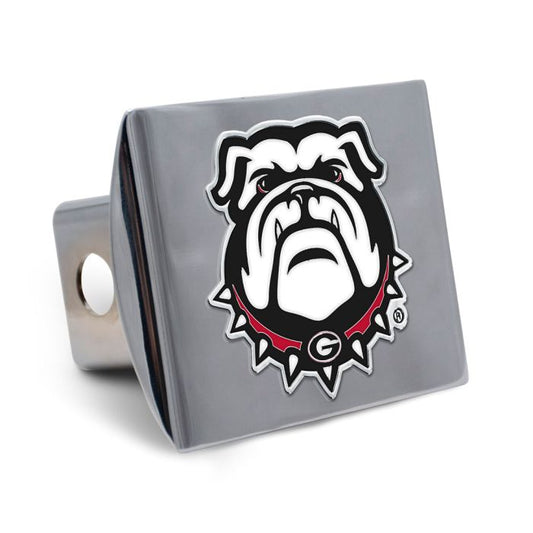 Georgia Bulldogs Hitch Cover- Colored Chrome Metal Emblem