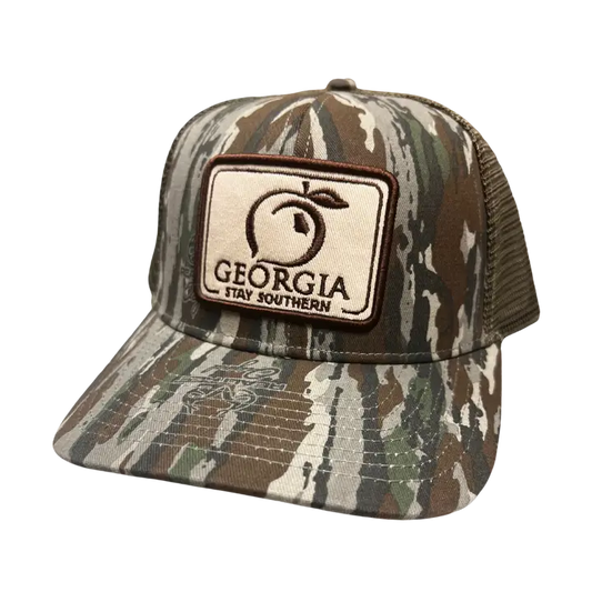 Peach State Pride - Georgia Patch Mesh Back Trucker Hat - Realtree Original™ Camo
