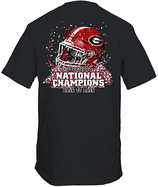 Georgia Bulldogs New World Graphic Back-2-Back Black  T-Shirt