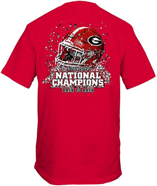 Georgia Bulldogs New World Graphic Back-2-Back  Red  T-Shirt