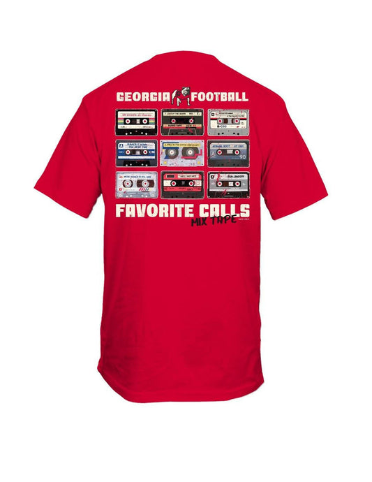 Georgia Bulldogs -  Mixed Tapes Short Sleeve Red T-Shirt - J&W Sports Apparel
