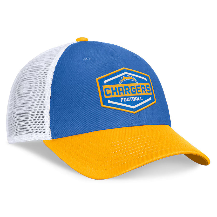 Los Angeles Chargers Fanatics Bench Trucker Adjustable Hat - Powder Blue/Gold