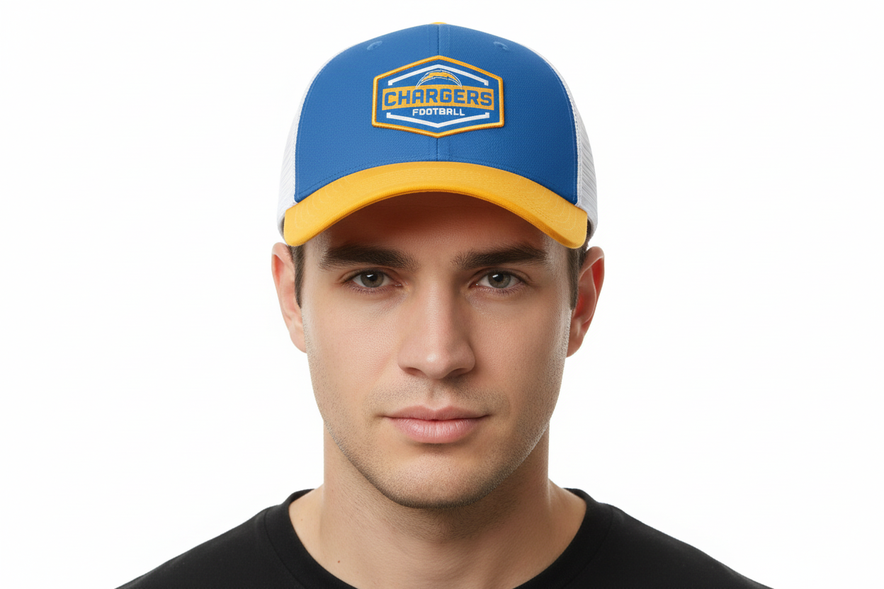 Los Angeles Chargers Fanatics Bench Trucker Adjustable Hat - Powder Blue/Gold