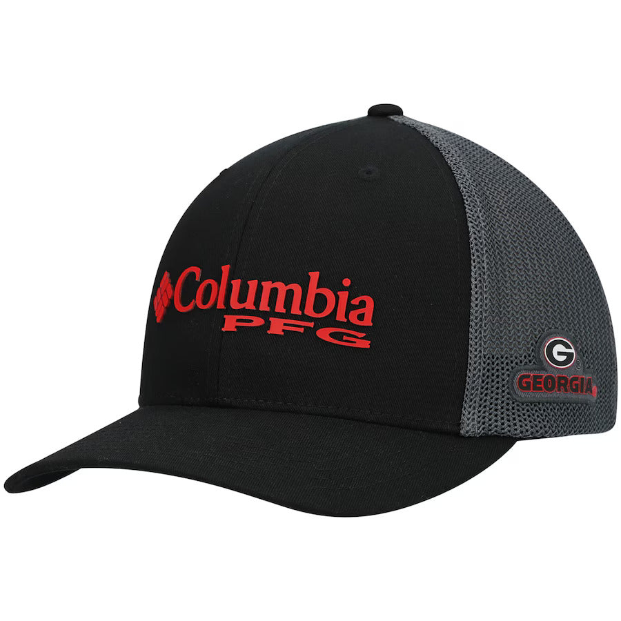 Georgia Bulldogs Columbia PFG Flex Hat - Black/Gray