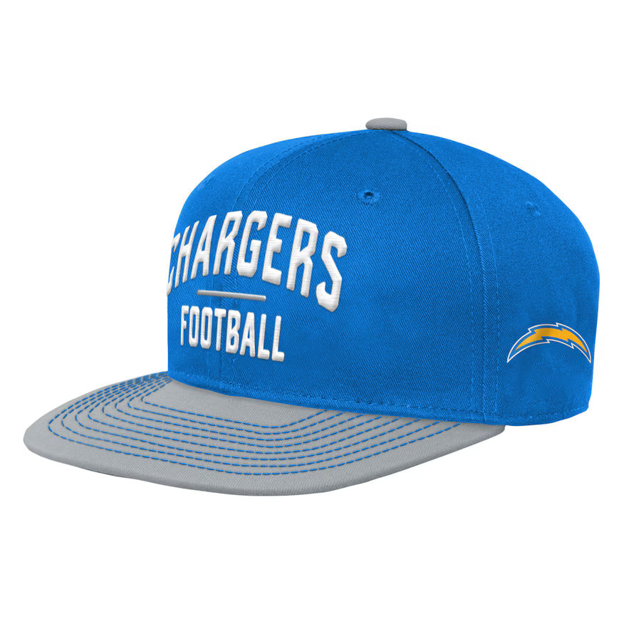 Los Angeles Chargers Preschool Lock Up Snapback Hat - Powder Blue/Gray