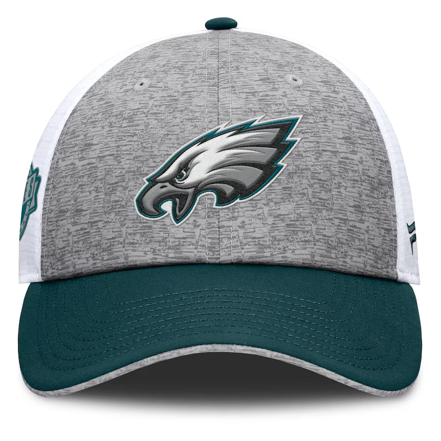Philadelphia Eagles Fanatics Option Trucker Adjustable Hat - Gray/Green