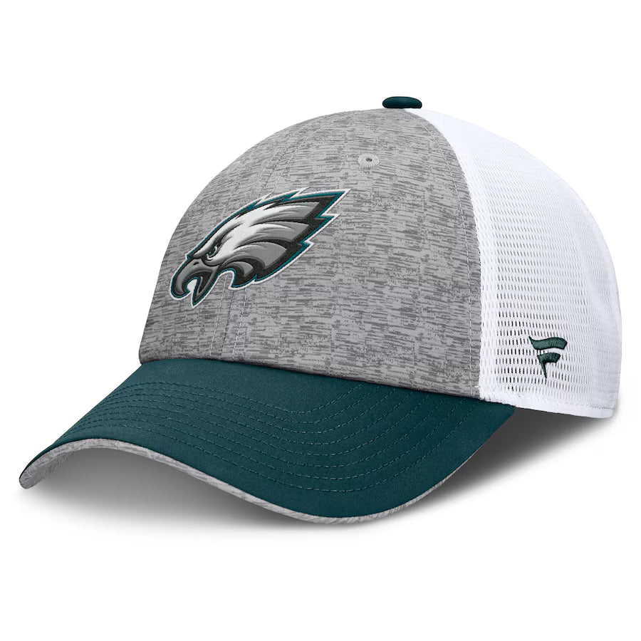 Philadelphia Eagles Fanatics Option Trucker Adjustable Hat - Gray/Green