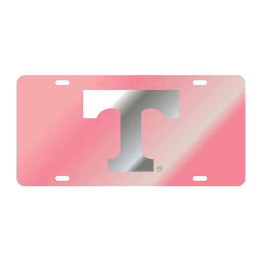 Tennessee Volunteers Pink Mirrored LaserCut License Plate