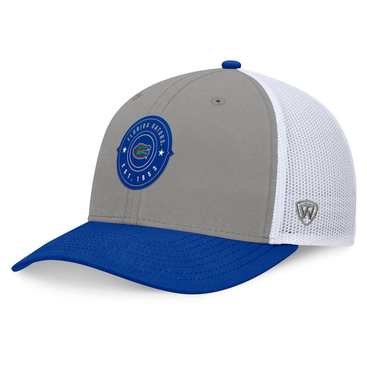 Florida Gators Top of the World Rob Trucker Adjustable Hat - Gray/Royal