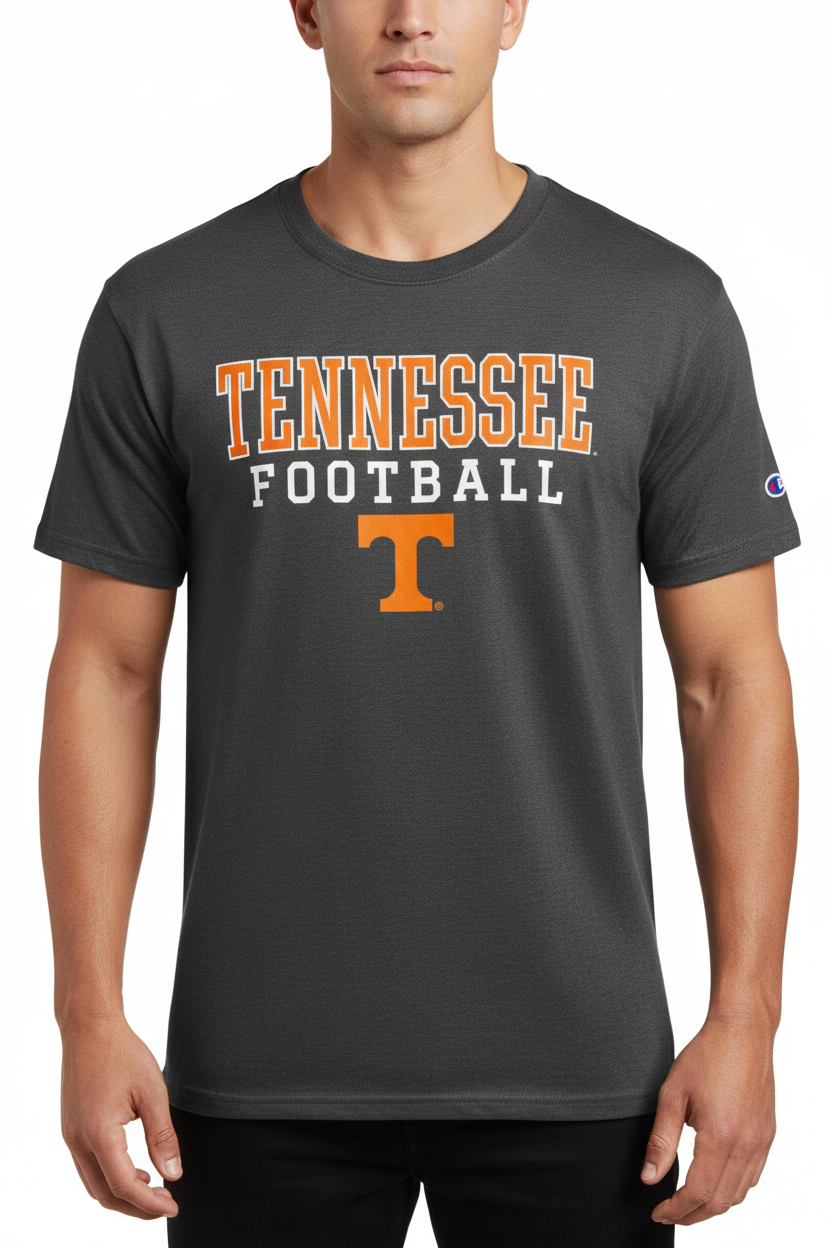 Tennessee Volunteers Champion Football Stack T-Shirt - Gray