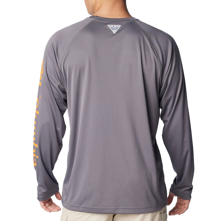 Tennessee Volunteers Columbia Terminal Tackle Omni-Shade Raglan Long Sleeve T-Shirt - Charcoal