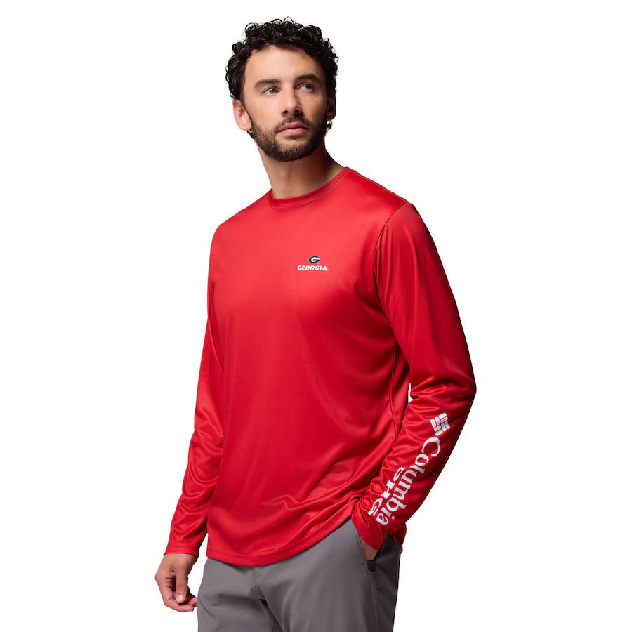 Georgia Bulldogs Columbia PHG Terminal Shot Long Sleeve T-Shirt - Red