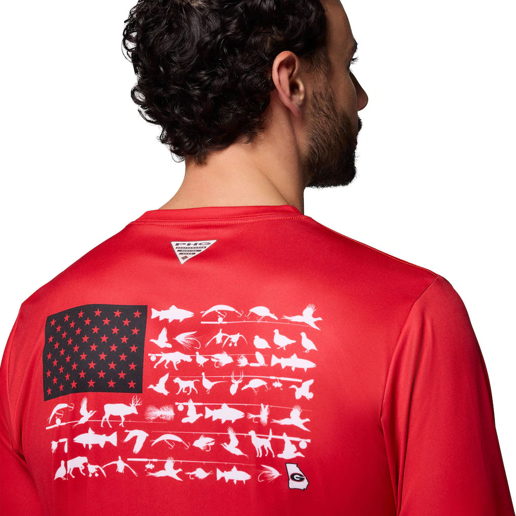 Georgia Bulldogs Columbia PHG Terminal Shot Long Sleeve T-Shirt - Red