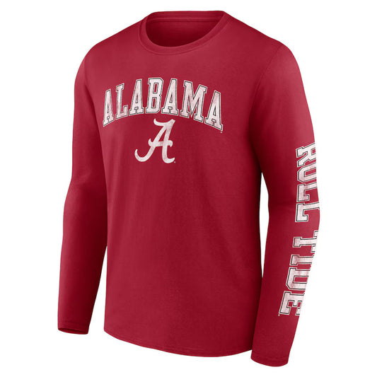 Alabama Crimson Tide Fanatics Distressed Arch Over Logo Long Sleeve T-Shirt - Crimson