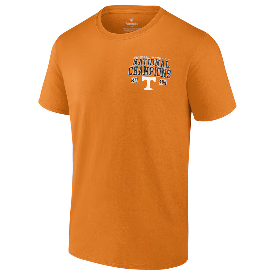 Tennessee Volunteers Fanatics 2024 NCAA Men's Baseball College World Series Champions Schedule T-Shirt - Tennessee Orange