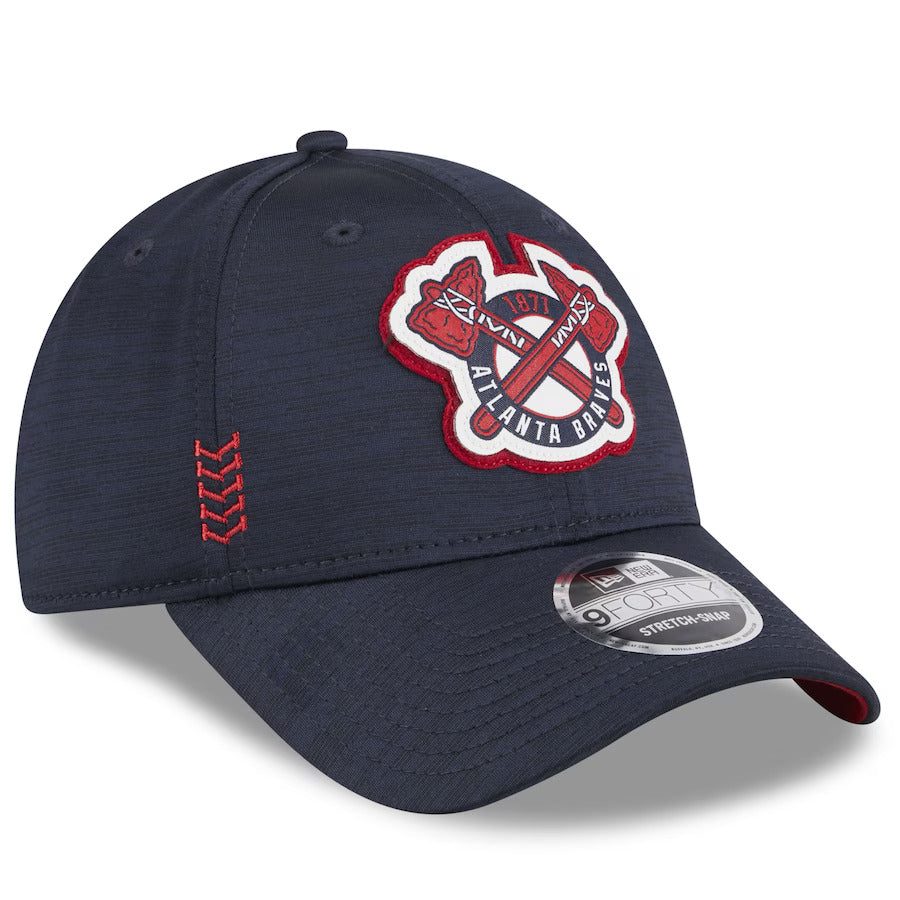 Atlanta Braves New Era 2024 Clubhouse 9FORTY Adjustable Hat - Navy