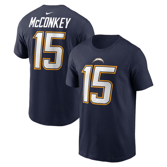 Ladd McConkey Los Angeles Chargers Nike Alternate Super Chargers Name & Number T-Shirt - Navy