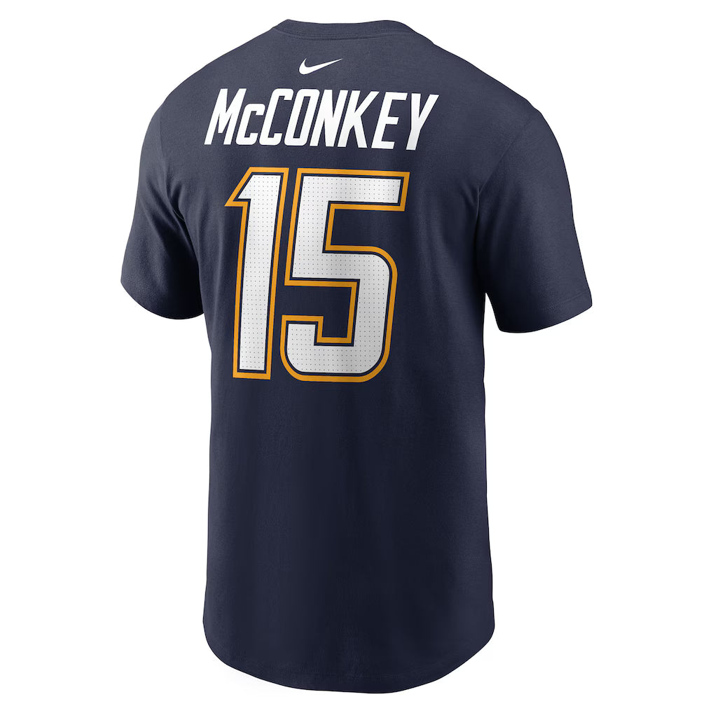 Ladd McConkey Los Angeles Chargers Nike Alternate Super Chargers Name & Number T-Shirt - Navy