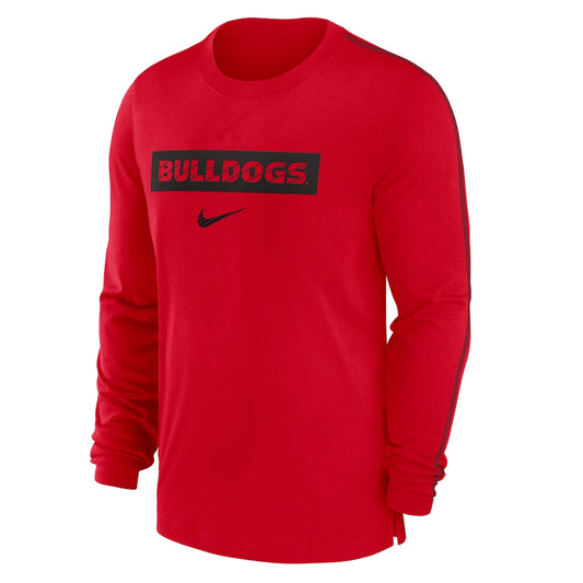 Georgia Bulldogs Nike 2024 Sideline Player Tri-Blend Performance Long Sleeve T-Shirt - Red