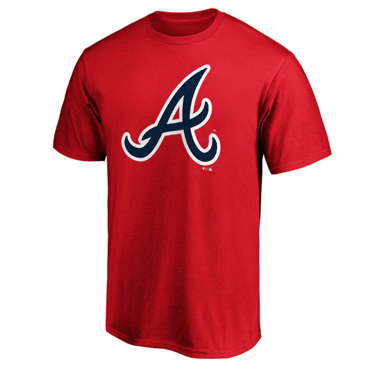 Atlanta Braves Secondary Color Primary Logo 2 T-Shirt - Red - J&W Sports Apparel