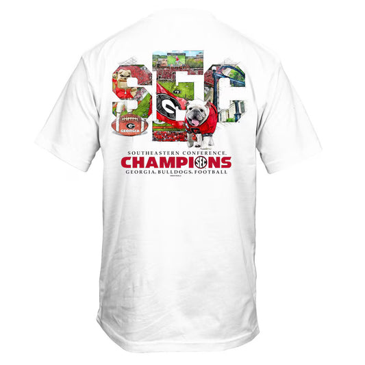 Georgia Bulldogs 2024 SEC Football Conference Champions Score T-Shirt - White