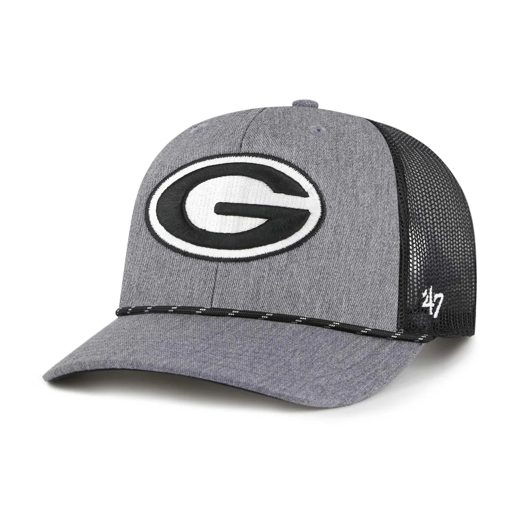 GEORGIA BULLDOGS CHARCOAL CARBON ROPE 47 TRUCKER