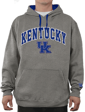 Kentucky Wildcats Grey Embroidered College Classic Hoodie Sweatshirt