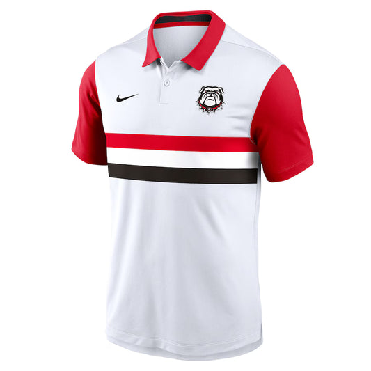 Georgia Bulldogs Nike Athletic Prep Alt Logo Vapor Performance Polo - White/Red - J&W Sports Apparel