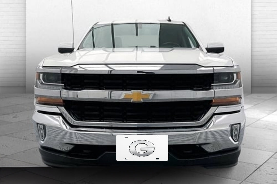 Georgia Bulldogs License Plate White Color  and Silver "G" Car Tag