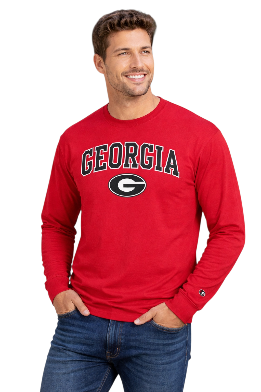 Georgia Bulldogs Champion Arch Over Logo 2-Hit Long Sleeve T-Shirt -Red