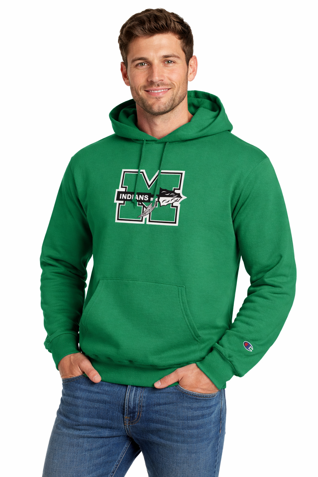 MURRAY COUNTY INDIANS Champion Powerblend Hoodie - Kelly Green