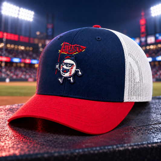 Atlanta's Rally Cap Trucker Hat - Red/White/Blue