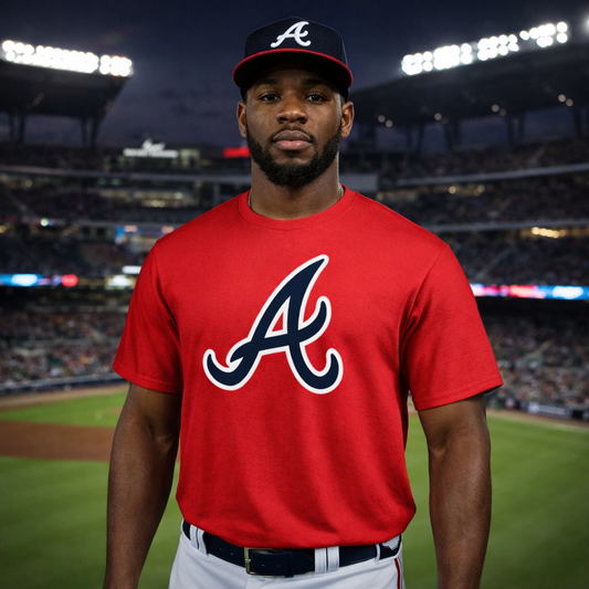 Atlanta Braves Secondary Color Primary Logo 2 T-Shirt - Red