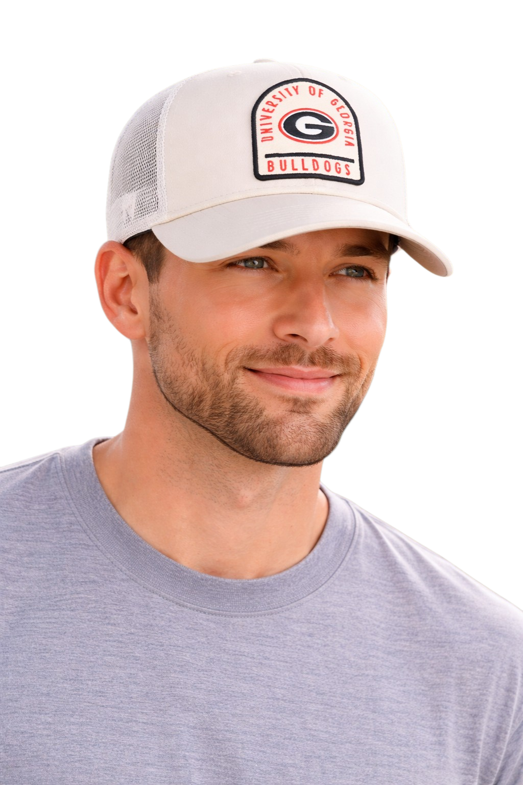 GEORGIA BULLDOGS BONE GRAVESTONE 47 TRUCKER