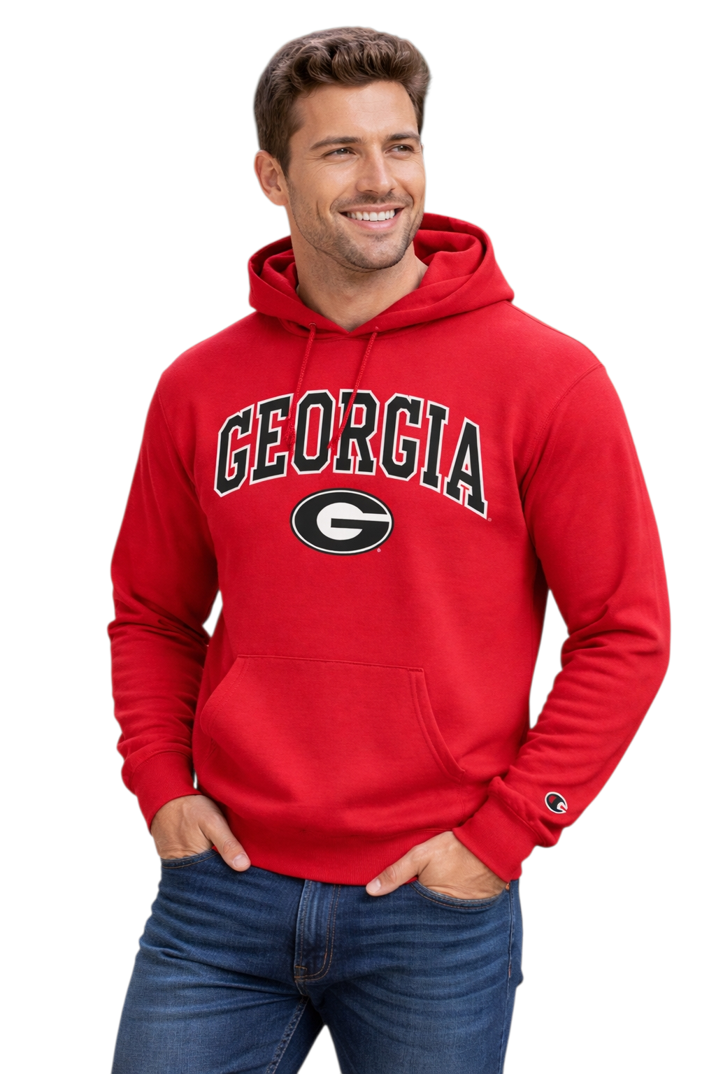 Georgia Bulldogs Red Powerblend Fleece Hoodie