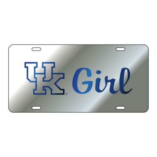 Kentucky Wildcats  UK Girl   Silver Mirrored Car Tag