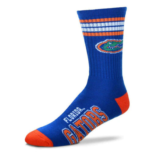 Florida Gators - 4 Stripe Deuce Crew Socks - One Size Fits Most