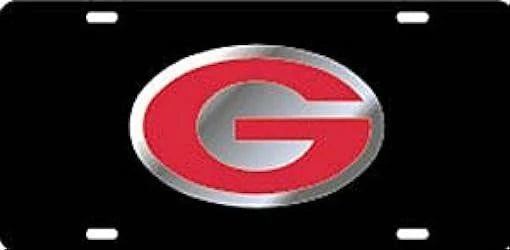 Georgia Bulldogs Black Car Tag W/Silver/Red Logo G