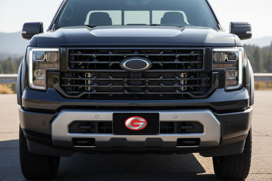 Georgia Bulldogs Black With Georgia Red, Mirrored Silver "G "  Car Tag