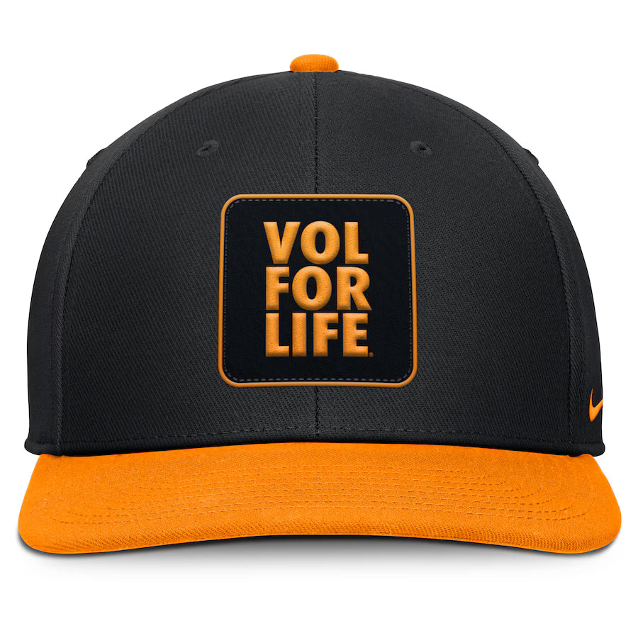 Tennessee Volunteers Nike 2025 Sideline Campus Pro Local Snapback Hat - Black/Tennessee Orange