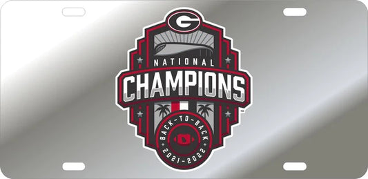 Georgia Bulldogs 2022 NATIONAL CHAMPION CAR TAG SILVER