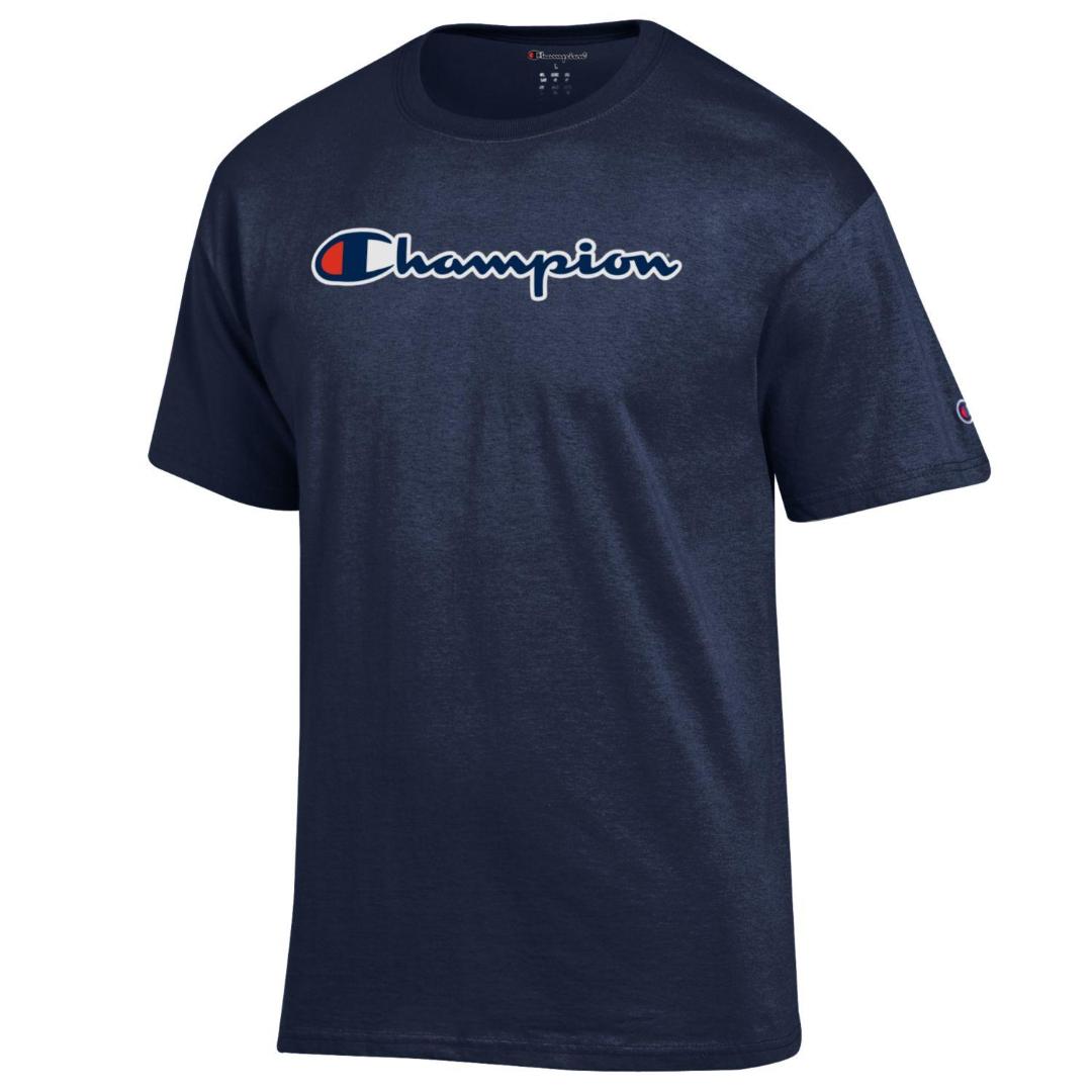Champion Classic Graphic T-Shirt, Script Logo - Marine Navy