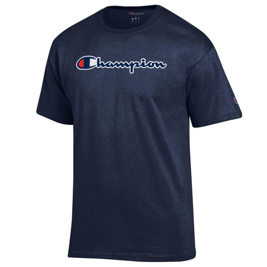 Champion Classic Graphic T-Shirt, Script Logo - Marine Navy