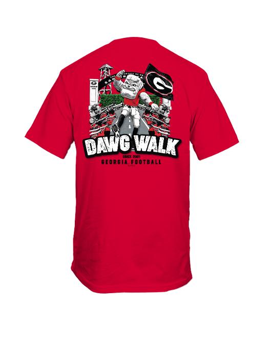 Georgia Football Dawg Walk Short Sleeve T-Shirt | Red | New World Graphics