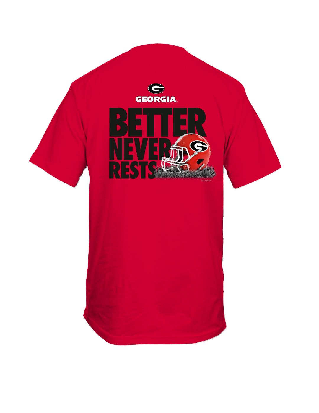 UGA BETTER NEVER RESTS RED SHIRTS
