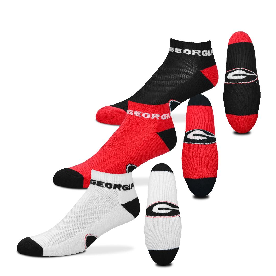 Georgia Bulldogs - Money Ankle Socks-3 Pack