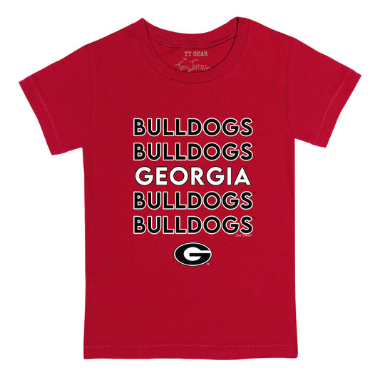 Georgia Bulldogs Tiny Turnip Toddler Stacked T-Shirt - Red