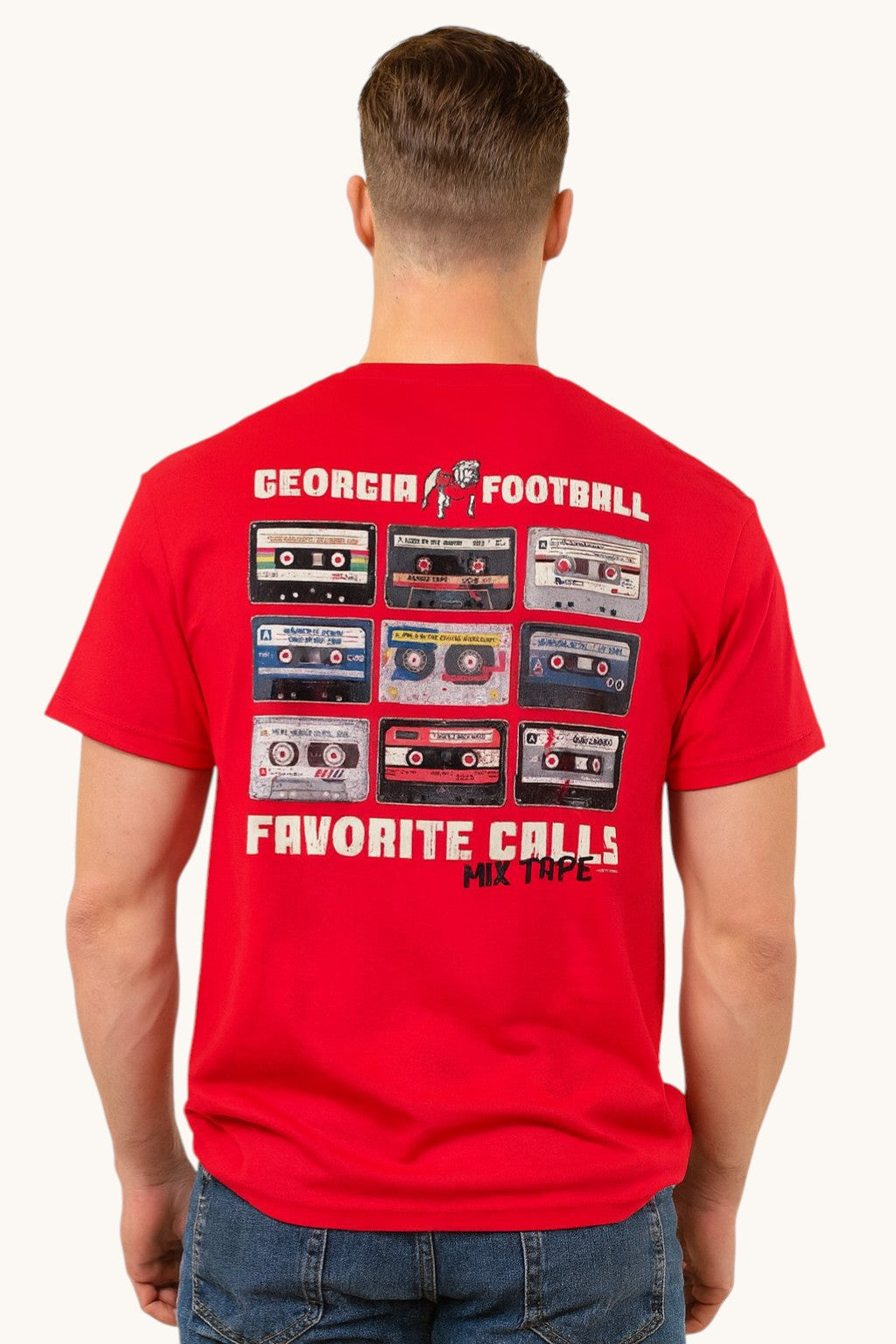 Georgia Bulldogs -  Mixed Tapes Short Sleeve Red T-Shirt